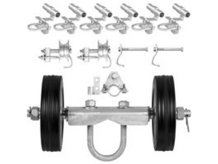 VEVOR Schiebetor-Set, 146-mm-Rolltor-Hardware-Set Typ C, Radträger mit zwei 146 mm Radhalterungen, Hochleistungs-Schiebetorrollen für Connect Tracks-Türrahmen, Schiebetor-Führungsrolle, 272 kg