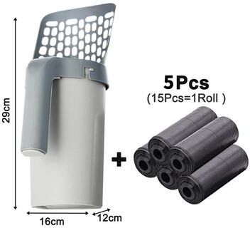 Uplifted Finds Integrated Easy Scoop Litter System With Waste Bags with 5 Rolls Of Garbage Bag