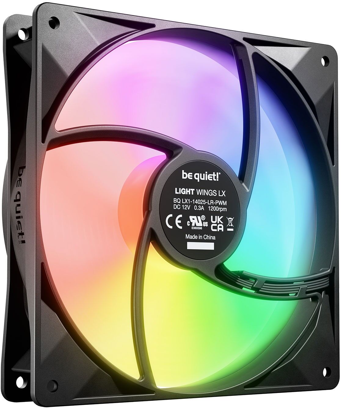 be quiet! Light Wings LX 140mm ARGB 7 Blades Case Fan - Black