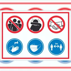 Hygieneregeln Symbol Aufkleber A4 (210x297mm)