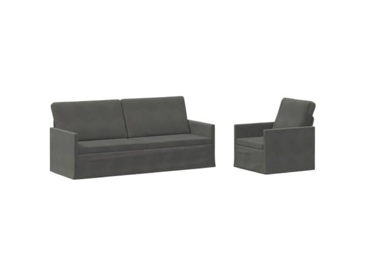 vidaXL Sofa-Set 2 pcs Dunkelgrau Cordstoff Bietet langfristige Unterstützung, Garantiert plüschige Entspannung, Verbessern die Nutzungskomfort