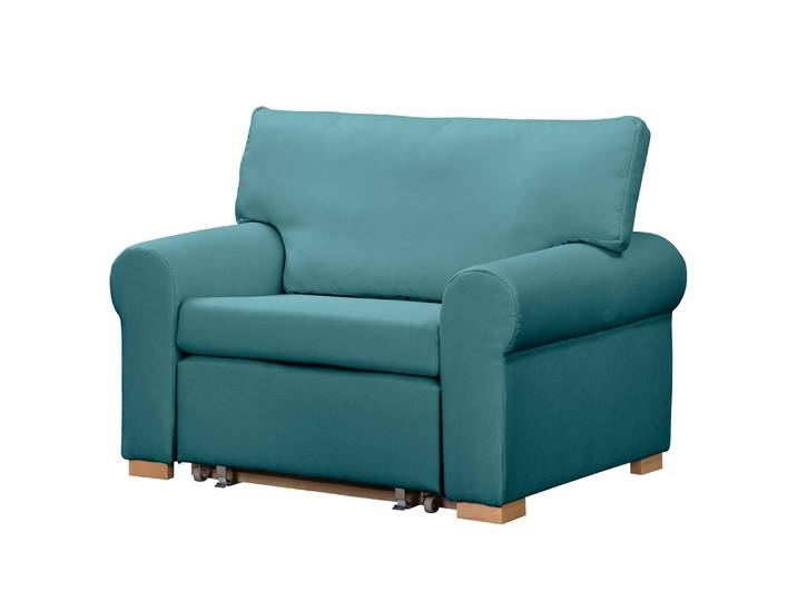 Fauteuil Basic Country Turquoise/Turquoise Tissu Luba 125 x 90 x 90cm