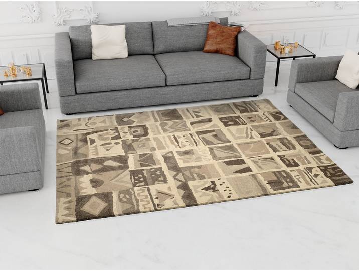 OCI DIE TEPPICHMARKE AWARD SUNTALI rechteckig 10 mm Höhe handgeknüpft, echter Design Teppich aus Nepal. 100% Naturfaser