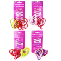 12er Pack Haargummis, elastische Haarbänder, Zopfgummis, bunte Haar Accessoires, zufällige Farben