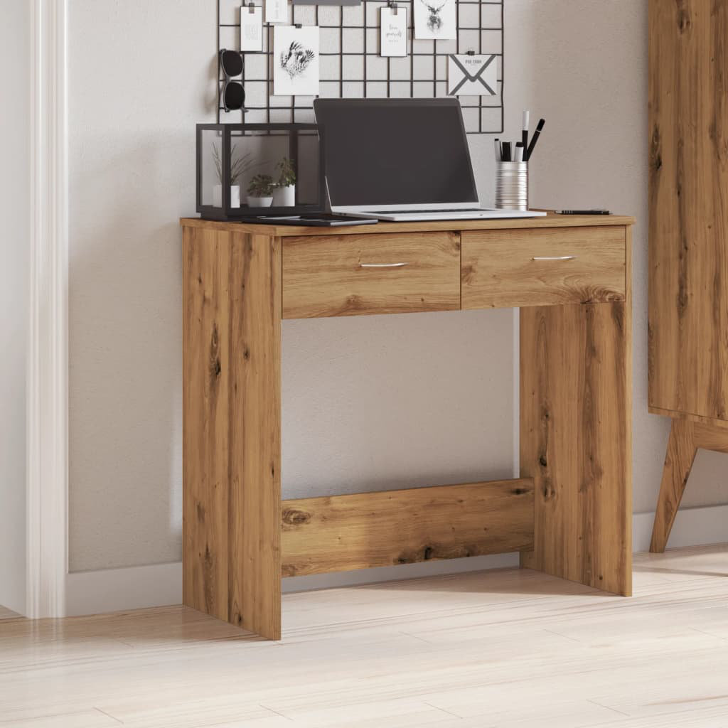 17 Stories Alixandrea Desk Workstation Corner Office Table Computer Desk Engineered Wood Artisan oak 75cm H X 80cm W X 40cm D