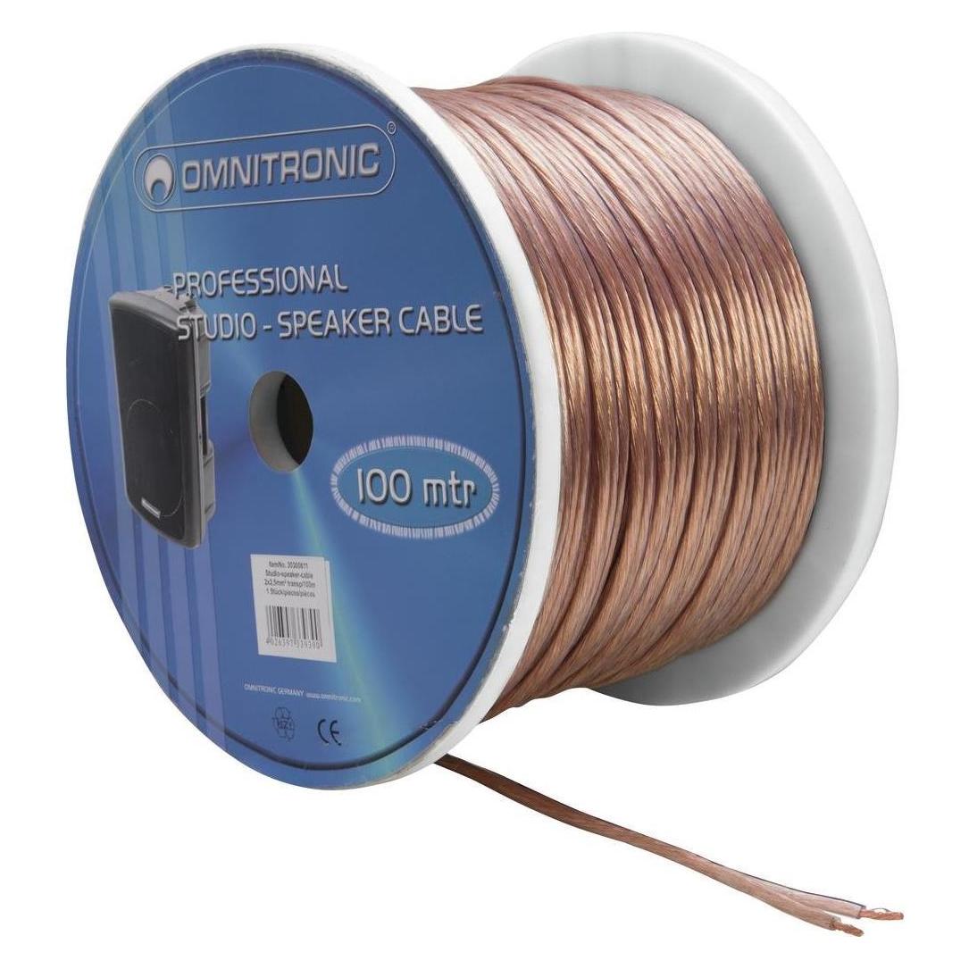 Omnitronic Lautsprecherkabel 2x2,5 100m clear (100 m, 2.50 mm²) (30300611)