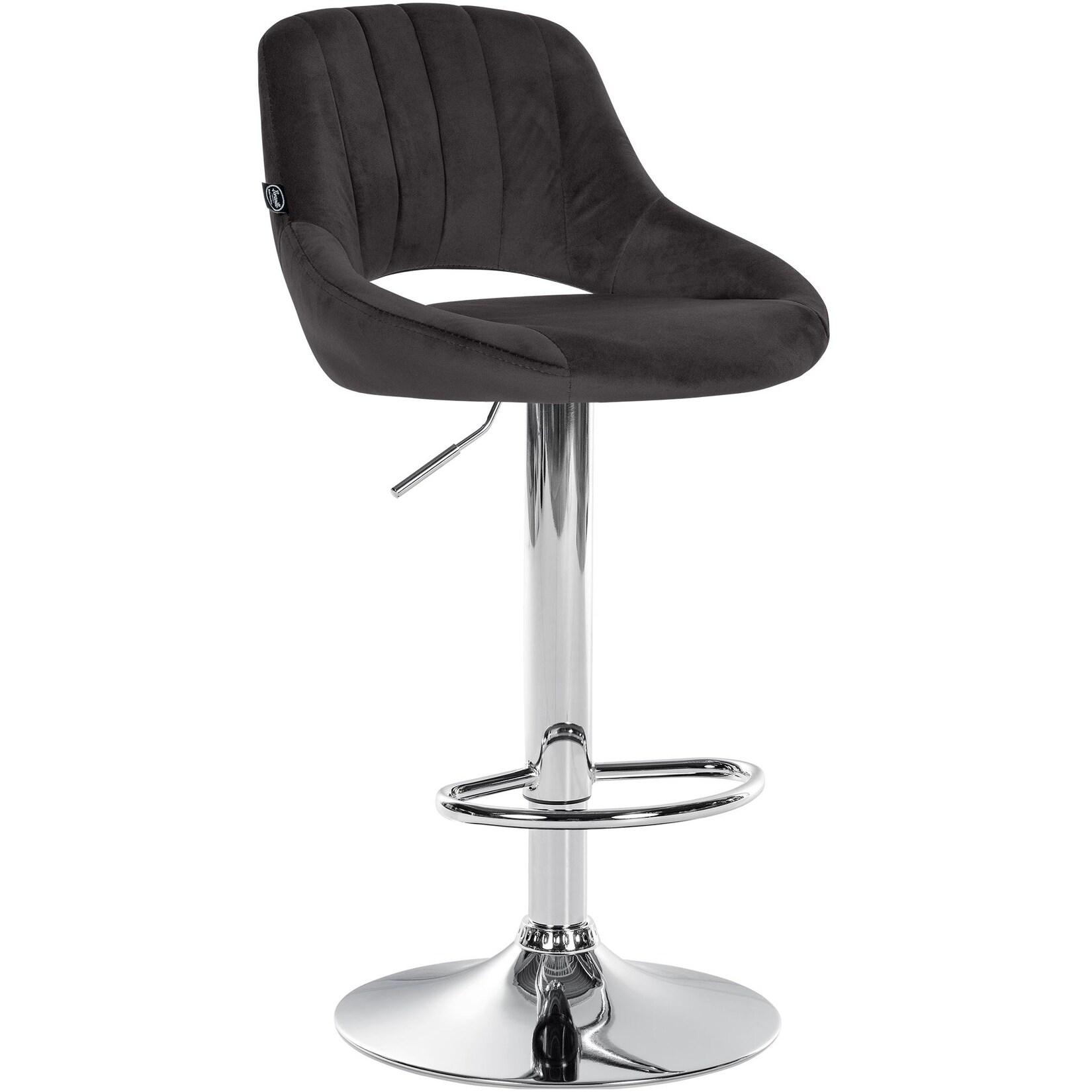 CLP Barhocker Milet Samt chrom Farbe: schwarz, Gestell Farbe: chrom