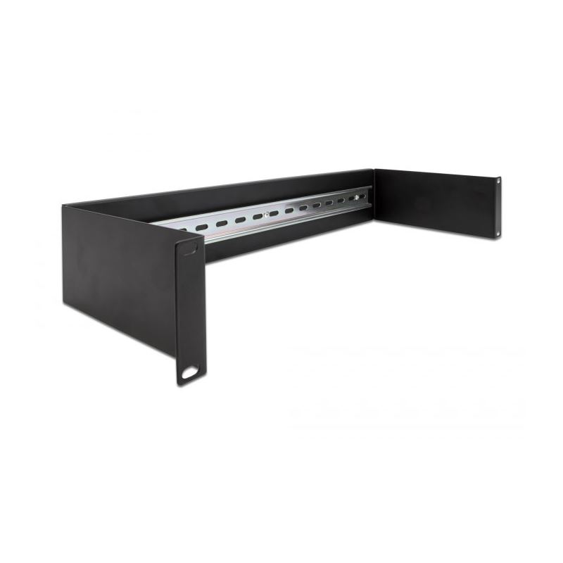 Delock 19" Hutschienenpanel 2 HE schwarz