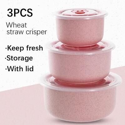 Uplift Treasures Wheat Straw Microwave Safe Lunch Bowl Set 3pcs Blue