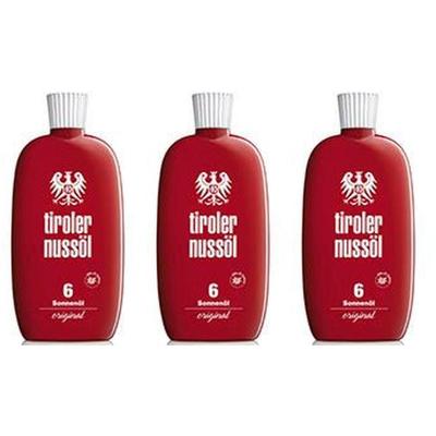 Tiroler Nussöl orig.Sonnenöl wasserfest LSF 6 x3 3x150 ml Öl
