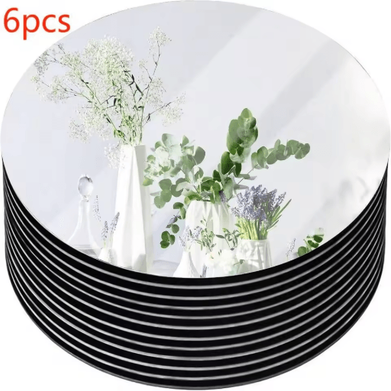 Inspire Picks Acrylic Round Mirrors Elegant Round Mirror Trays For Wedding Table Centerpieces, Candles & Home Decor 6pcs 20cm