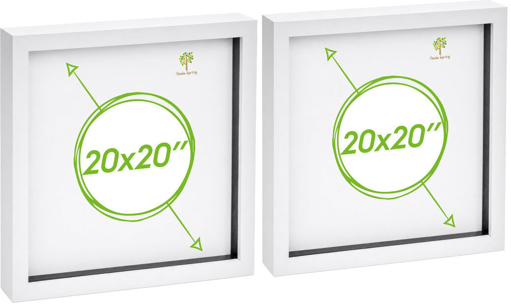 Nicola Spring - 3D Box Photo Frames White 51cm H x 51cm W x 3.5cm D