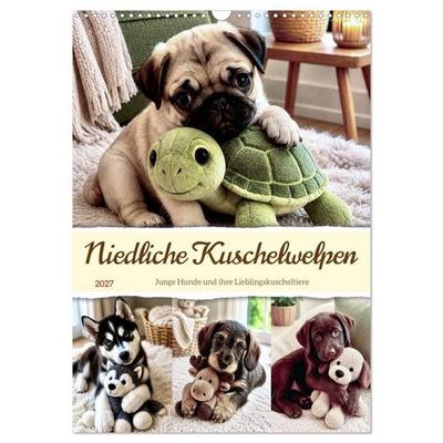 Niedliche Kuschelwelpen (Wandkalender 2027 DIN A3 hoch), CALVENDO Monatskalender