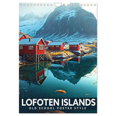 Lofoten Islands - Old School Poster Style (Wall Calendar 2027 DIN A4 portrait), CALVENDO 12 Month Wall Calendar