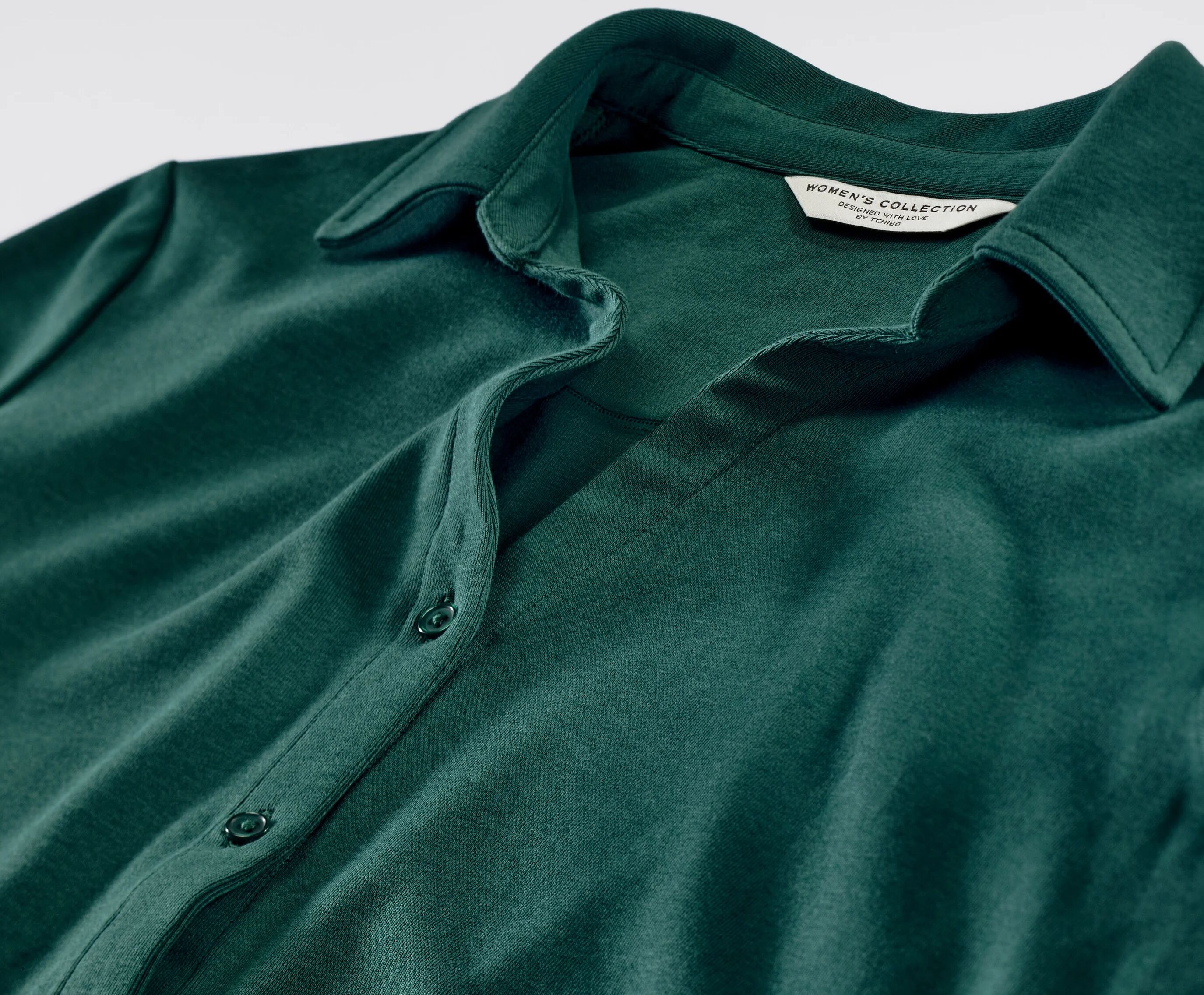Tchibo - Blusenshirt mit Knopfleiste - Damen - Gr. XXL - dunkelgrün