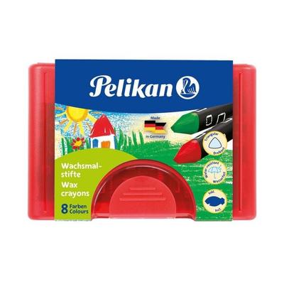 Pelikan Wachsmalstifte wasserfest dick dreieckig, 8er Set