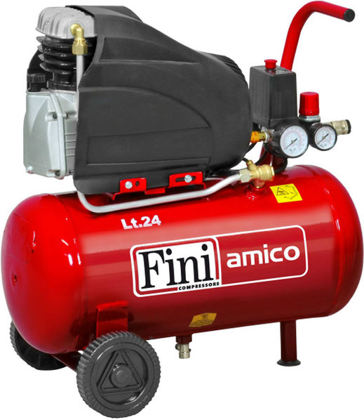 Fini Amico 25/SF2500 - Elektrischer Kompressor mit Wagen - 2PS Motor - 24 Liter
