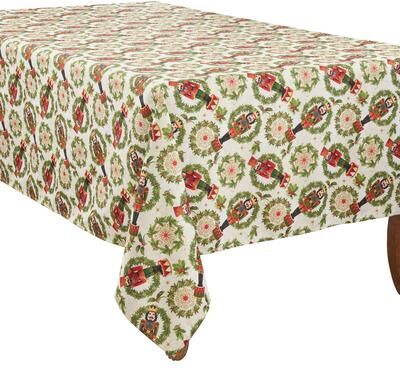 Saro Lifestyle Nutcracker Holiday Tablecloth