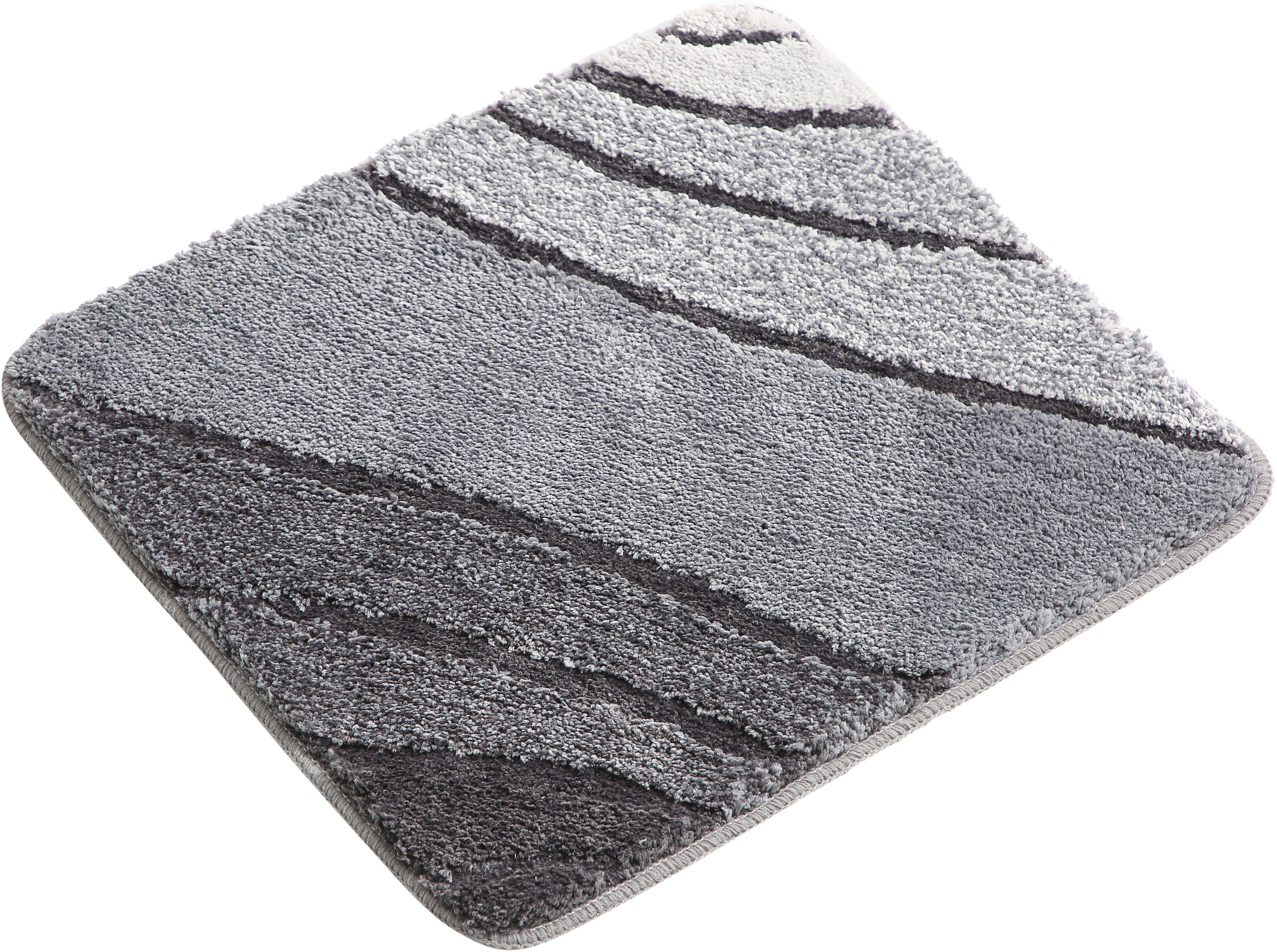 Badematte GOODPRODUCT "Josie, Badvorleger, Badezimmer Teppich" Gr. 61, grau (verlauf anthrazit), H:20mm, Polyester, Badematten, Badematte, Badteppich, Badematten, rechteckig, rund & als 3-tlg. Set erhältlich verlauf anthrazit rechteckig (40cm x 50cm )