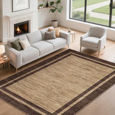 Garvee Textured Border Print Area Rug