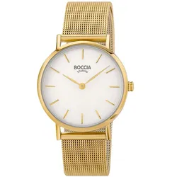 Boccia 3281-06 Damenarmbanduhr mit Milanaiseband Goldfarben