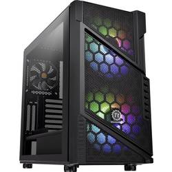 Thermaltake Commander C31 TG Midi-Tower PC-Gehäuse, Gaming-Gehäuse Schwarz 2 Vorinstallierte LED Lüfter, 1 vorinstallierter Lüfter, Seitenfenster, LCS CA-1N2-00M1WN-00