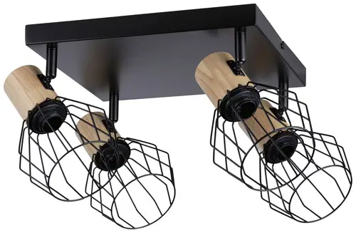 Paulmann Lanka 66769 Wandstrahler E14 Schwarz, Holz (hell)