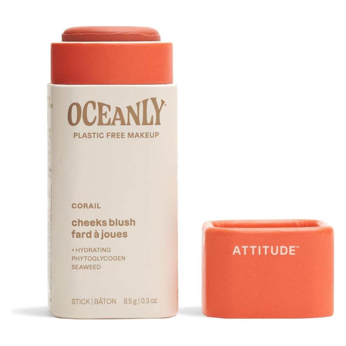 Attitude Oceanly Plastic-Free Lightweight Blush Stick Titanium Dioxide-Free (Corail) (16123)