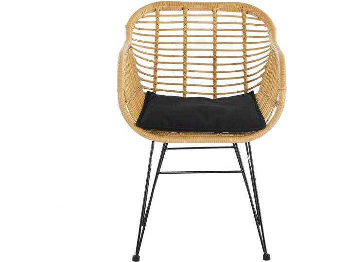 Sessel 2er-Set Veit natur/schwarz Kunstrattan T 59 cm