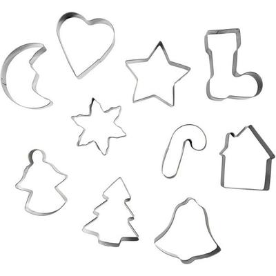 Creativ Company Ausstechförmchen, Weihnachtsformen, Größe 3-5,7 cm, 10 Stk