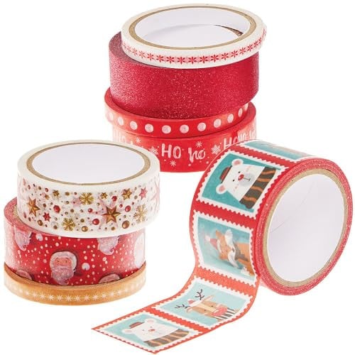 Baker Ross Kerst Washi Tape Set - 8 Rollen Knutselmateriaal