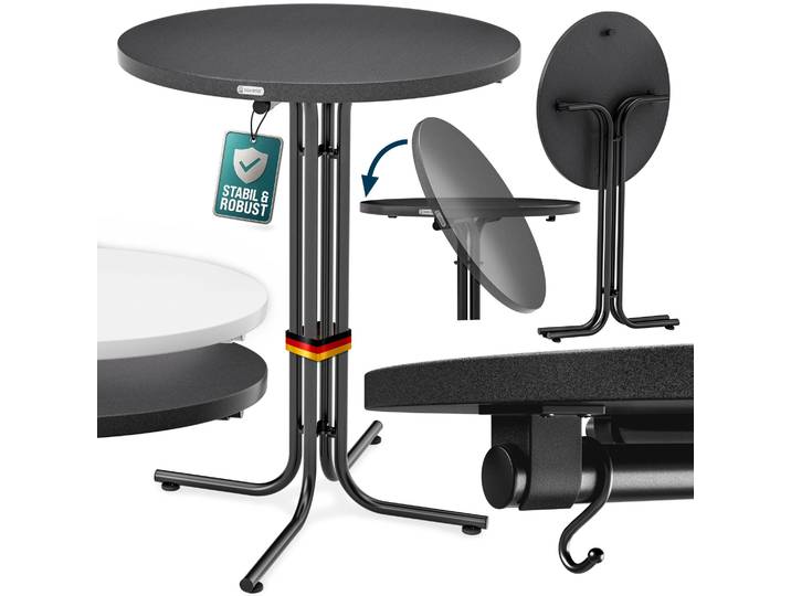 Casaria® Table De Bar Ronde Ø70 Ou 80 Cm Pliable Haute De 110 Cm Plateau De Table En Mdf Mange Debout Table D‘appoint 2x Gris 70cm
