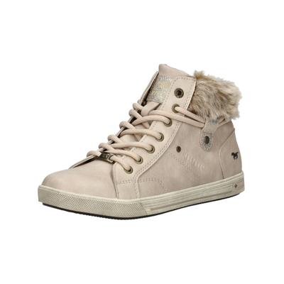 Sneaker MUSTANG SHOES "Mustang Shoes Sneaker Lederimitat/Textil", Damen, Gr. 36, Textil, beige, Lederimitat, Textil, Schuhe Sneaker