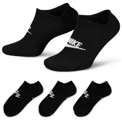 3er Pack NIKE Sportswear Everyday Essential No-Show Sneakersocken 010 - black/white 46-50