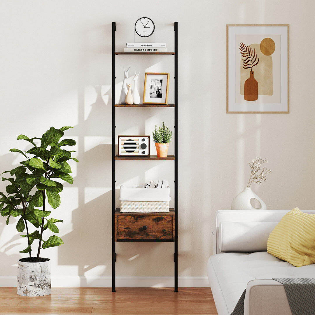 Borough Wharf 178 cm H x 43 cm W Ladder Bookcase Brown 178cm H X 43cm W X 30cm D