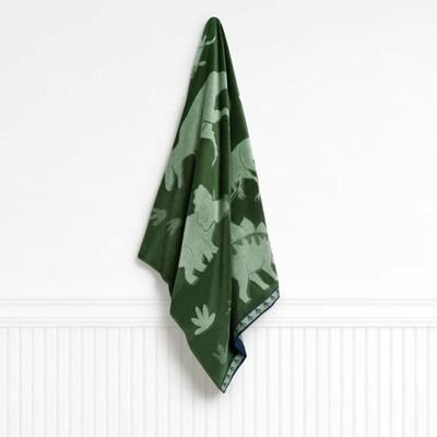 Caro Home Dano Dino Elm Green 100% Cotton Kids Beach Towel 36x38
