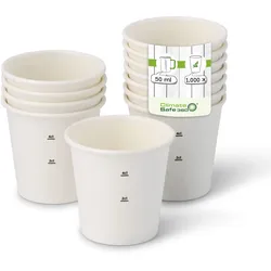 greenbox - Pappbecher 50 ml / 2 oz, Ø 50 mm, weiß, 1000 St.