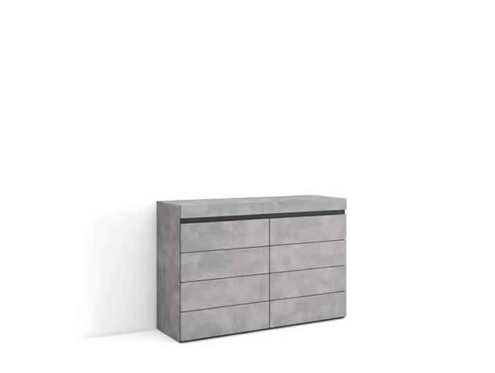 Skraut Home Kommode mit Schubladen Aufbewahrungsschrank 114x75x35 cm Für Schlafzimmer, Zimmer Sideboard, Schrank Moderner Stil Zement