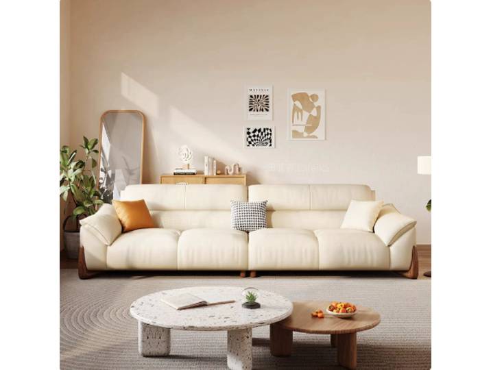 Canapé sectionnel moderne pour salon, canapé d'extérieur pour enfants, ensemble de meubles de salon, canapé en cuir style crème