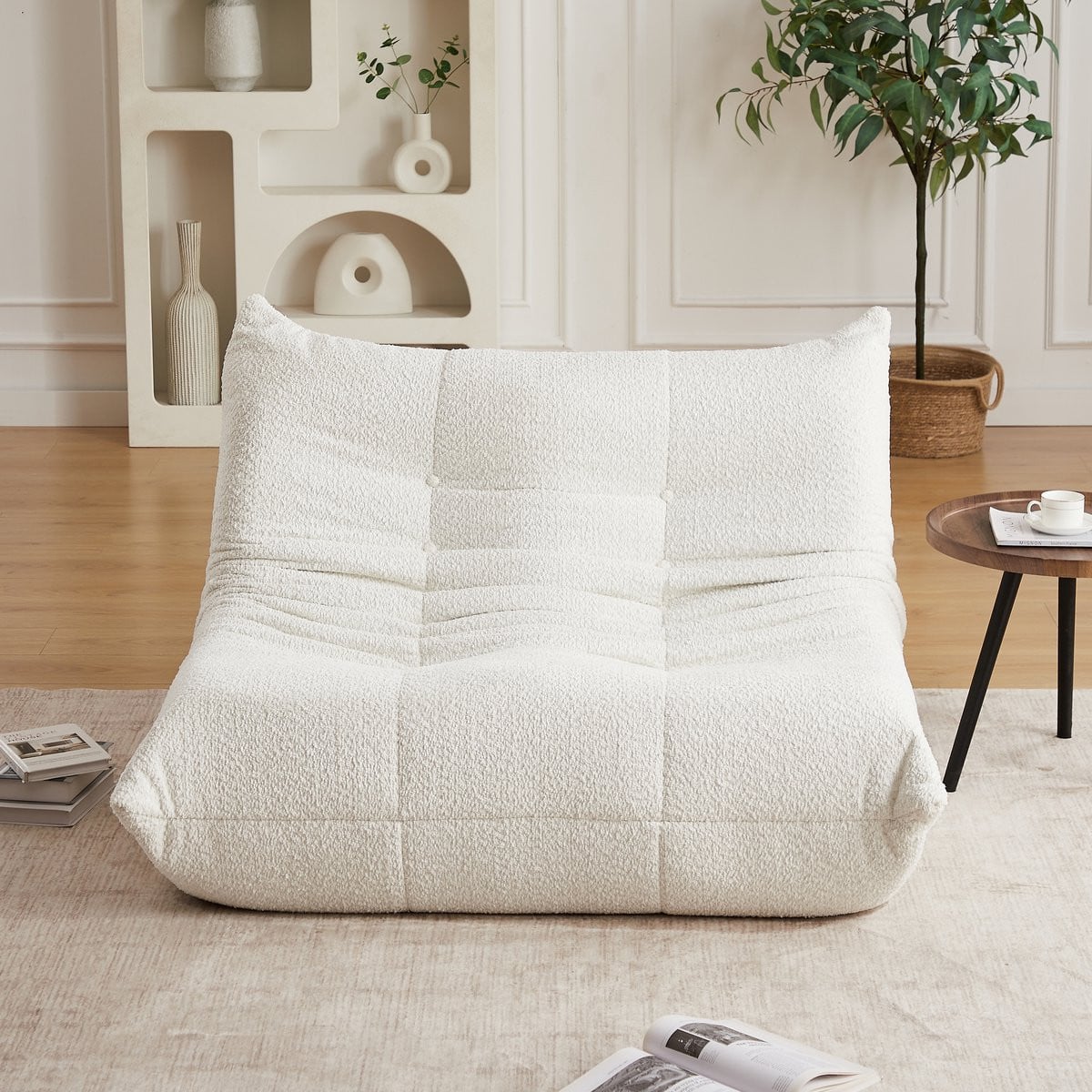 Ropilly Lounge Stoel - Moderne Vloer Fauteuil - Beige
