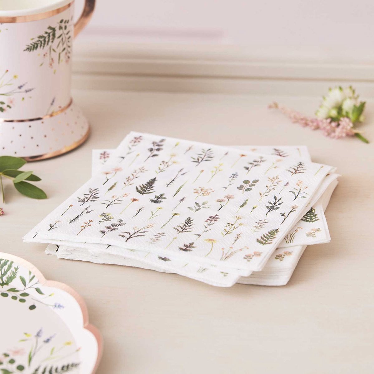 Ginger Ray Afternoon Tea Bloemen Party Papieren Servetten 16 stuks Let's ParTea