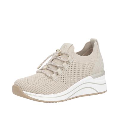 Slip-On Sneaker REMONTE, Damen, Gr. 42, ungefüttert, beige, Lederimitat, Textil, Glitzer, Schuhe, Schlupfschuh, Slipper, Halbschuh mit Lite´n Soft-Ausstattung