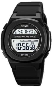 Everyday Crate SKMEI 1821 Digital Sports Watch Waterproof Silicone Strap LED Electronic Watch black And White