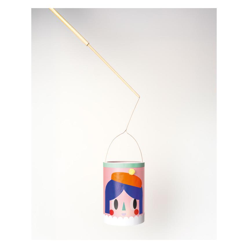 Folia Laternenstab aus Holz mit Drahtbügel + 1 LED Licht (57942447)