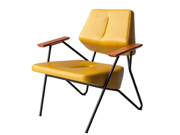 Sessel Gepolsterter Loungesessel Stuhl Cocktailsessel Ohrensessel Retro Polsterstuhl Lesesessel Einzelsofa for Wohnzimmer/Schlafzimmer/Empfangsbereich Dunkelbraun(Yellow)