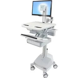 Ergotron Wagen für LCD-Display / PC-Ausrüstung - medizinisch - Aluminium, verzinker Stahl, Notebookwagen, Grau