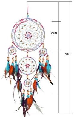 Inspired Living Handmade Five Ring Dream Catcher Wall Hanging For Boho Bedroom And Living Room Decor colorful Dream