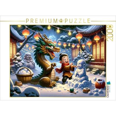 CALVENDO Puzzle Winterliches Lachen im verschneiten Tempelhof | 2000 Teile Lege-Größe 90x67cm Foto-Puzzle für glückliche Stunden