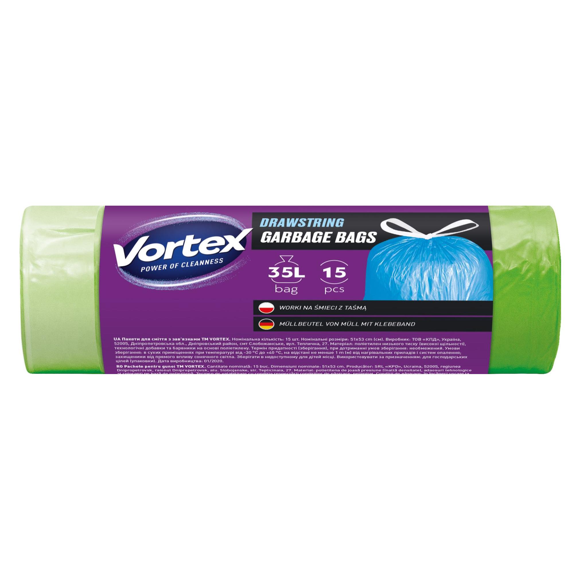 Staples Bags Garbag Vortexdrawstr Gren 35l 15pc (15x, 35 l) (000101140373)