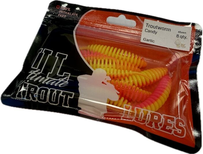 lystfisk.dk Ultimate Trout Lures - Troutworm - Hvidløg-Candy
